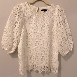Banana Republic White Lace Top